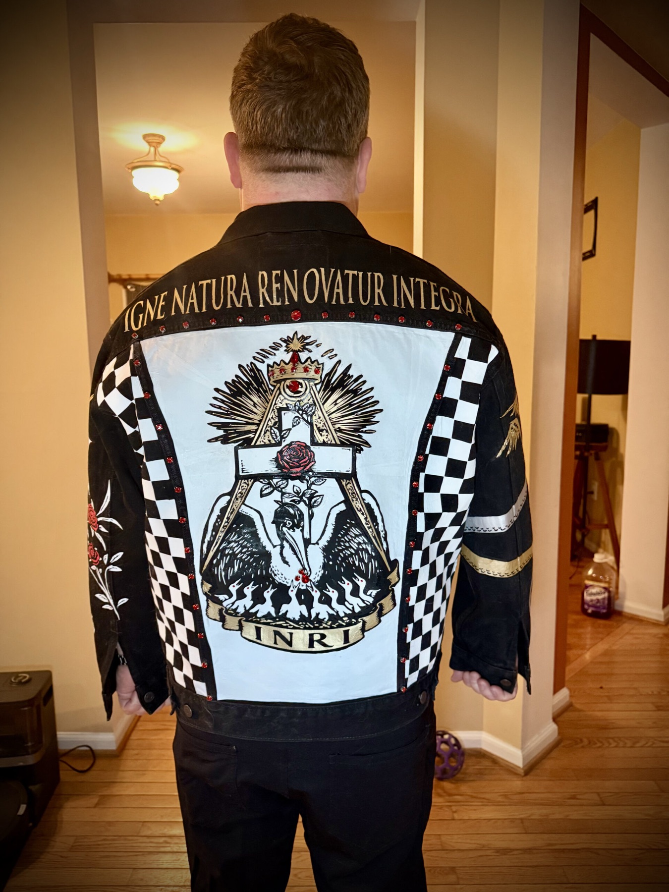 Custom Hand-Painted Rosicrucian Battle Jacket
