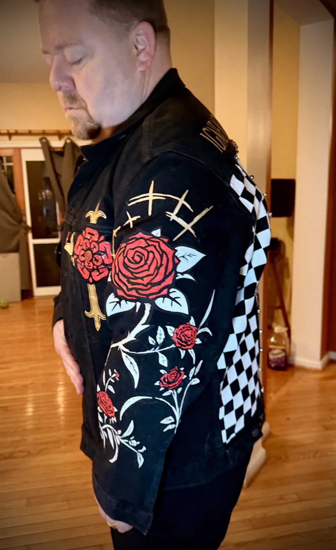 Custom Hand-Painted Rosicrucian Battle Jacket