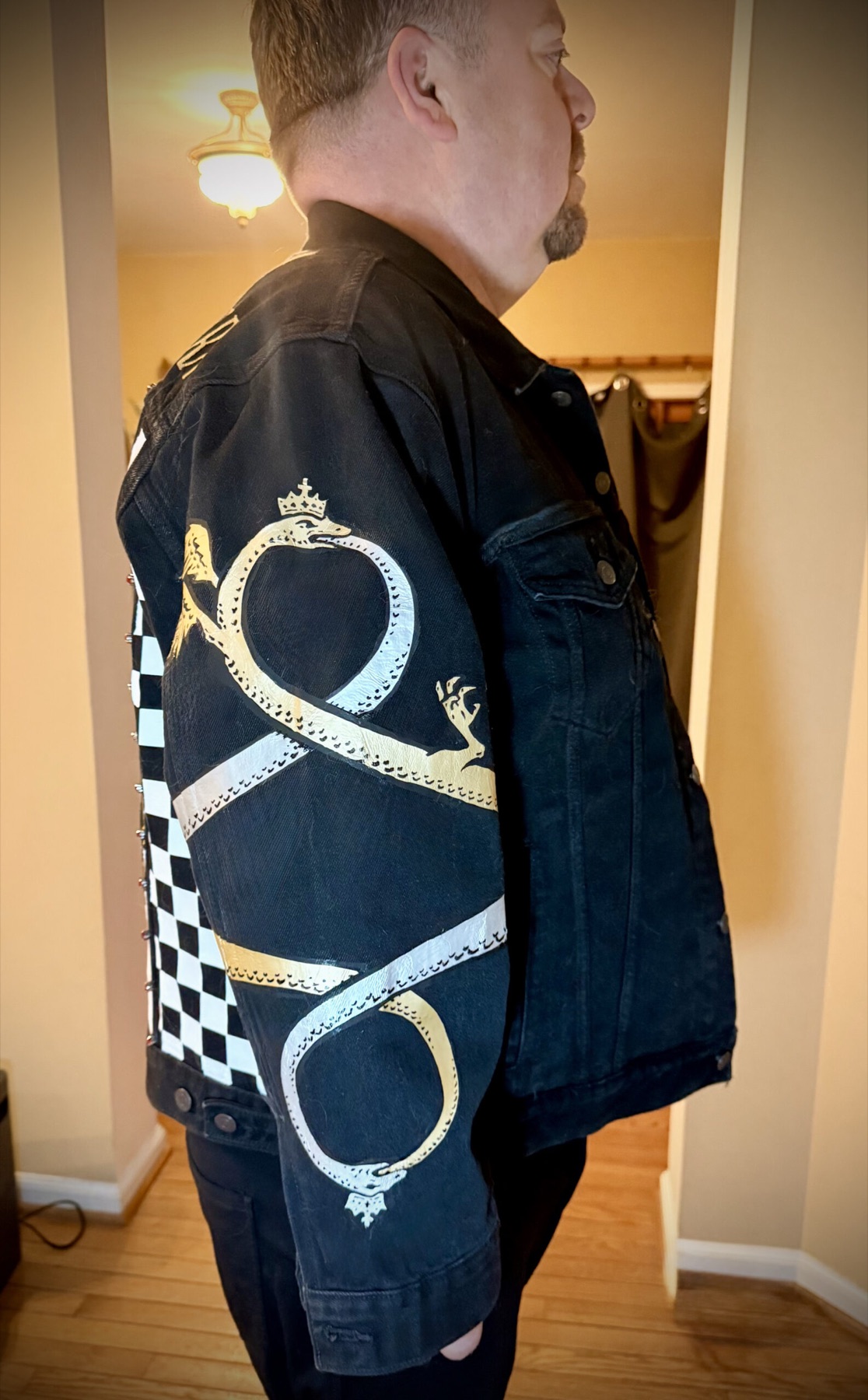 Custom Hand-Painted Rosicrucian Battle Jacket