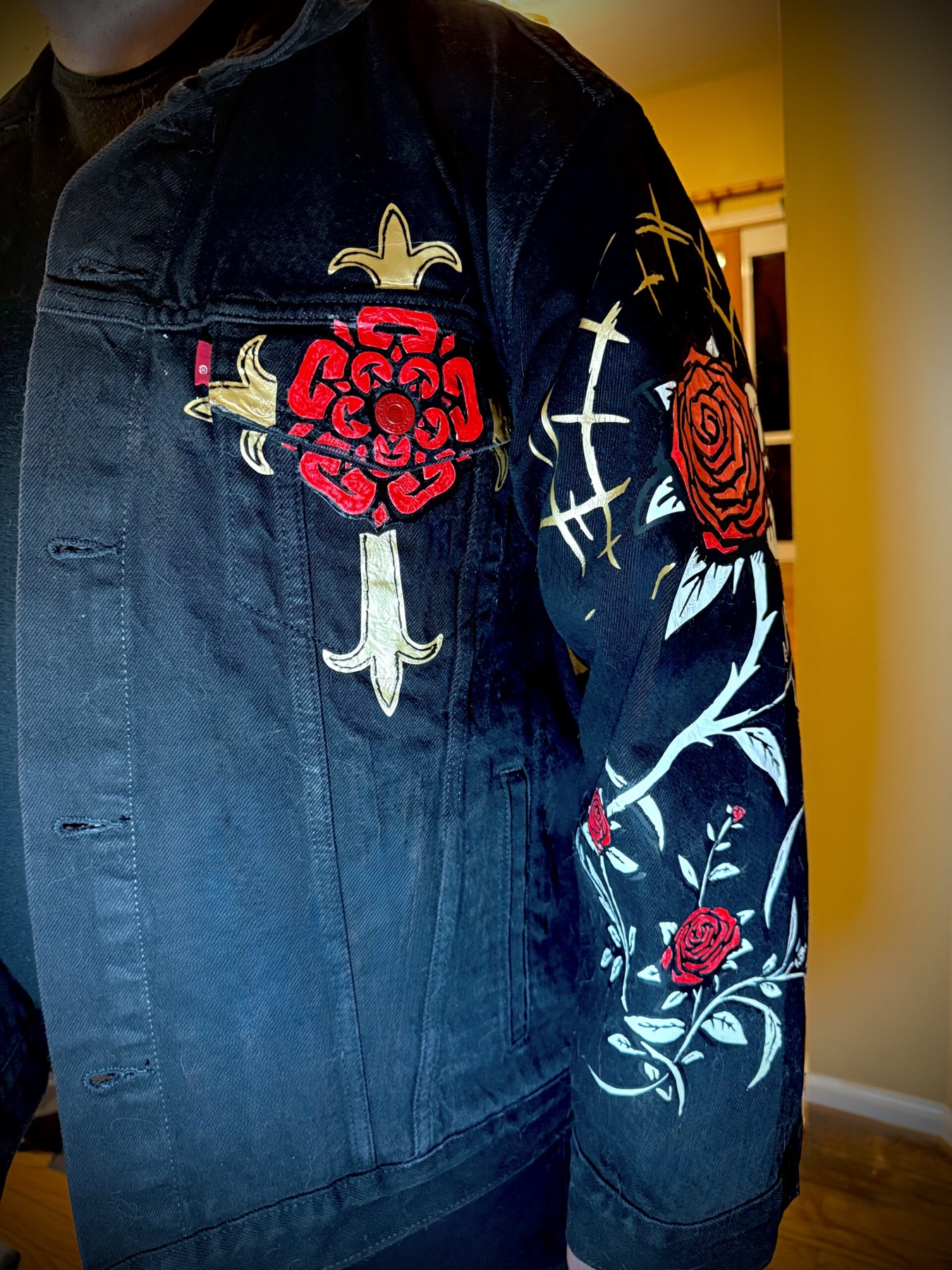 Custom Hand-Painted Rosicrucian Battle Jacket