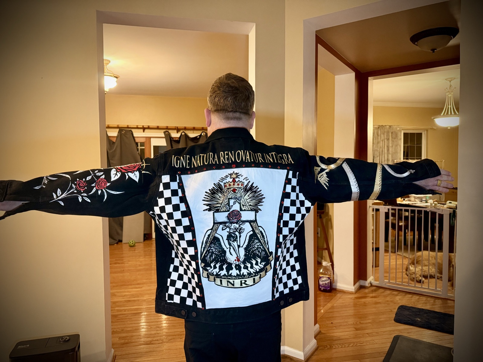 Custom Hand-Painted Rosicrucian Battle Jacket